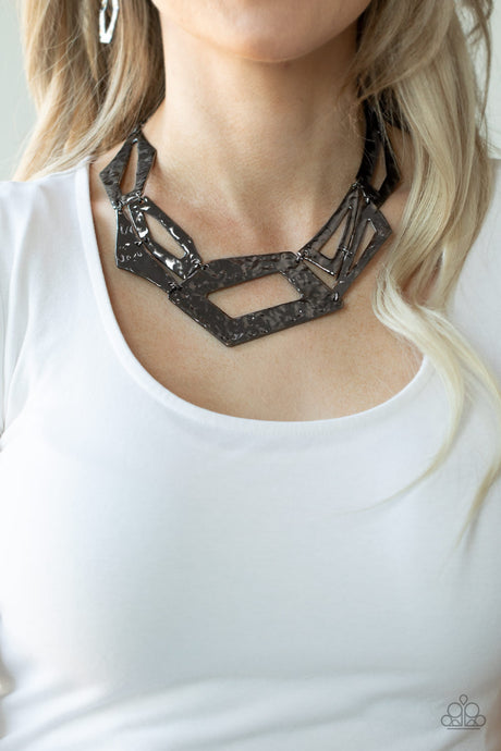 Paparazzi ~ Break The Mold ~ Black Gunmetal Necklace Set