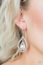 Load image into Gallery viewer, Paparazzi ~ Breaking Glass Ceilings ~ White Earrings