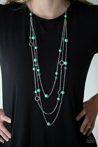 Paparazzi ~ Brilliant Bliss ~ Green Necklace Set