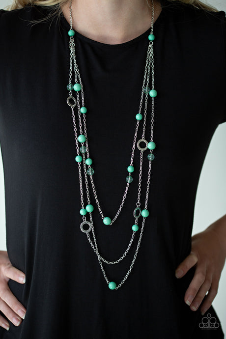 Paparazzi ~ Brilliant Bliss ~ Green Necklace Set