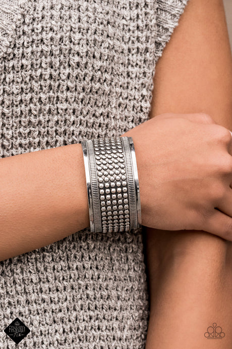 Paparazzi ~ Bronco Bust ~ Silver Cuff Bracelet (Fashion Fix Exclusive)