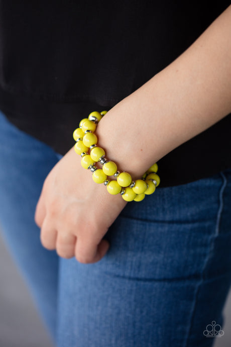 Paparazzi ~ Bubble Blast Off ~ Yellow Bracelet