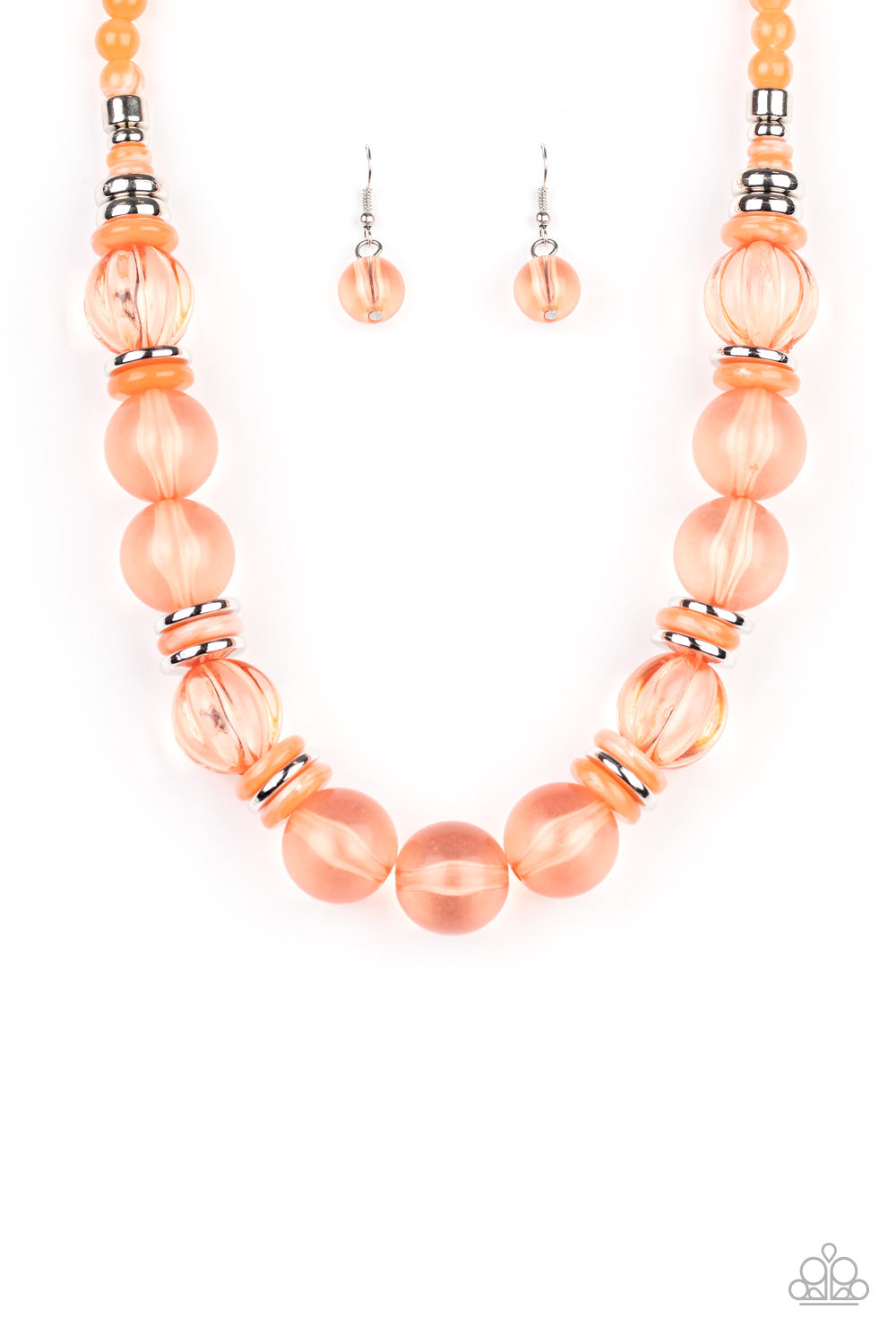 Paparazzi ~ Bubbly Beauty ~ Orange Necklace Set