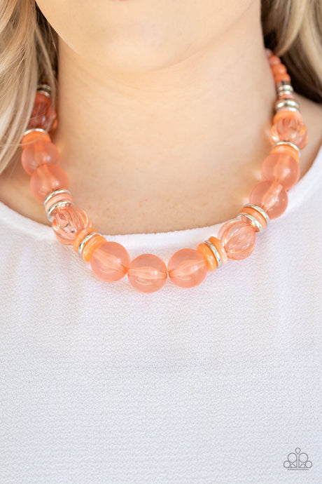 Paparazzi ~ Bubbly Beauty ~ Orange Necklace Set