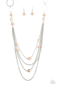Paparazzi ~ Bubbly Bright ~ Brown Necklace Set