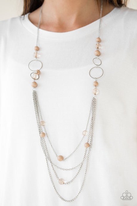 Paparazzi ~ Bubbly Bright ~ Brown Necklace Set