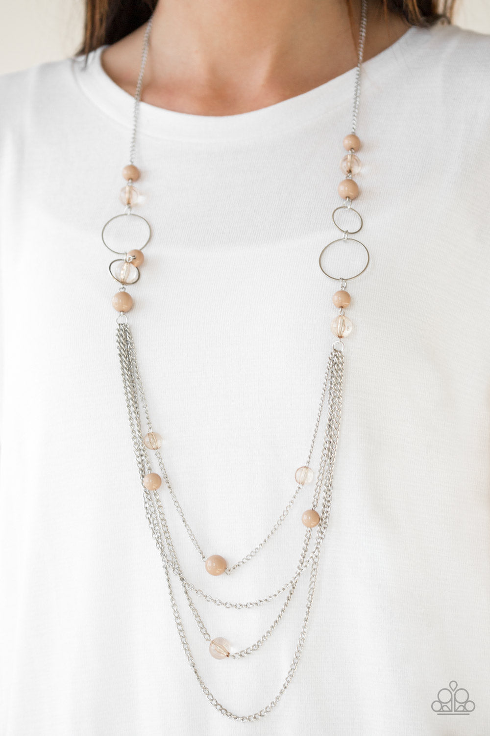 Paparazzi ~ Bubbly Bright ~ Brown Necklace Set
