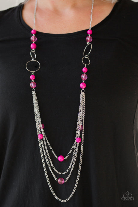 Paparazzi ~ Bubbly Bright ~ Pink Necklace Set