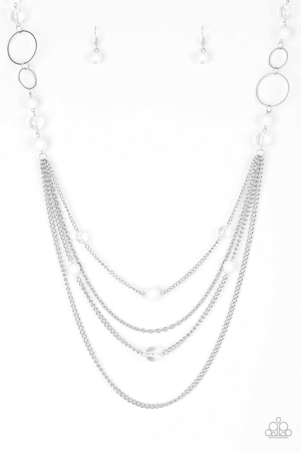 Paparazzi ~ Bubbly Bright ~ White Necklace Set