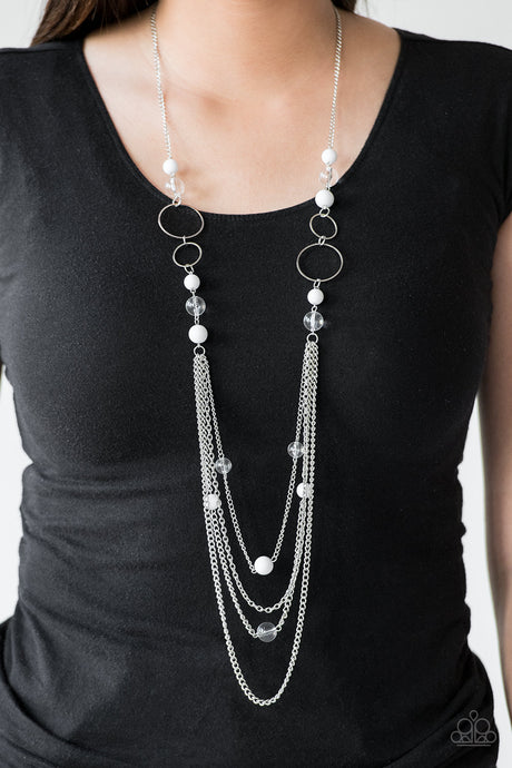 Paparazzi - Bubbly Bright - White Necklace Set