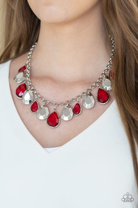 Paparazzi ~ CLIQUE-bait ~ Red Necklace Set