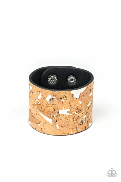 Paparazzi - Cork Congo - White Urban Bracelet - Klassy Jewelz Boutique