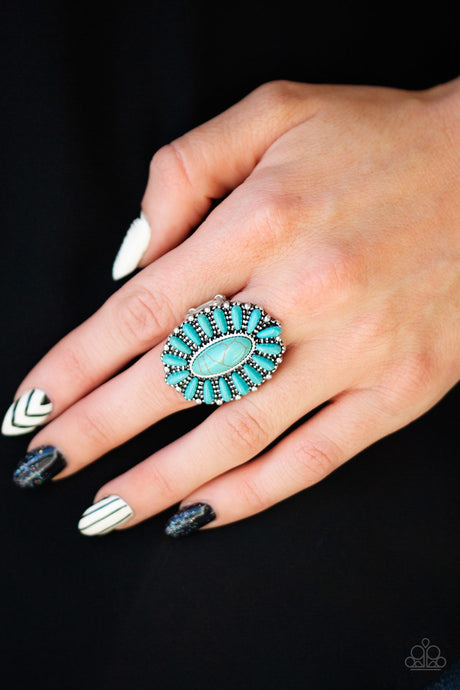 Paparazzi ~ Cactus Cabana ~ Blue Turquoise  Ring with Stretchy Band