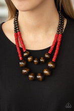 Load image into Gallery viewer, Paparazzi - Cancun Cast Away - Red  Wooden Bead Necklace - Klassy Jewelz Boutique