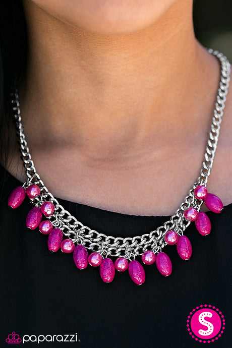 Paparazzi ~ Can't BEAD Tamed ~ Pink Necklace Set