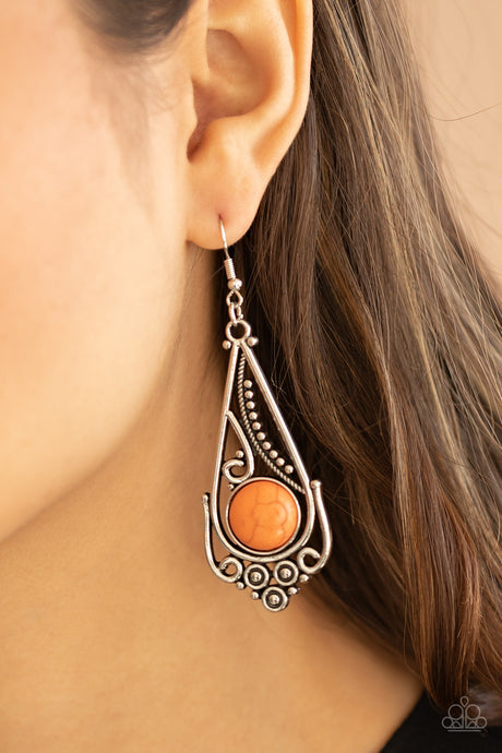 Paparazzi ~ Canyon Climate ~ Orange Earrings
