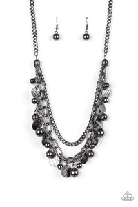 Paparazzi ~ Cast Away Treasure ~ Black Gunmetal Necklace Set