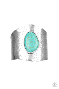 Paparazzi ~ Casual Canyoneer ~ Blue Turquoise Cuff Bracelet (Life of the Party Exclusive)