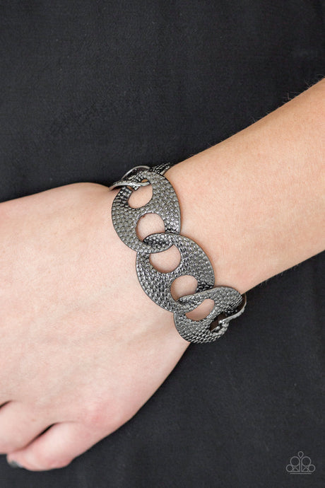 Paparazzi ~ Casual Connoisseur ~ Black/Gunmetal Bracelet