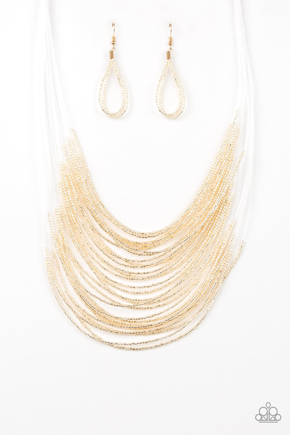 Paparazzi ~ Catwalk Queen ~ Gold Seed Bead Necklace Set