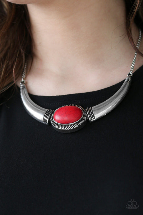 Paparazzi ~ Cause A STEER ~ Red Necklace Set