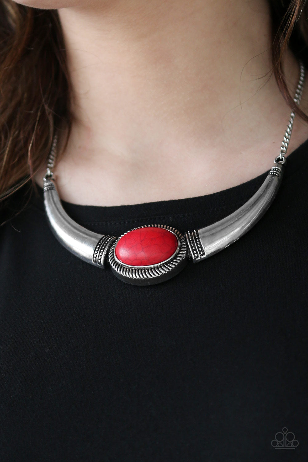 Paparazzi ~ Cause A STEER ~ Red Necklace Set