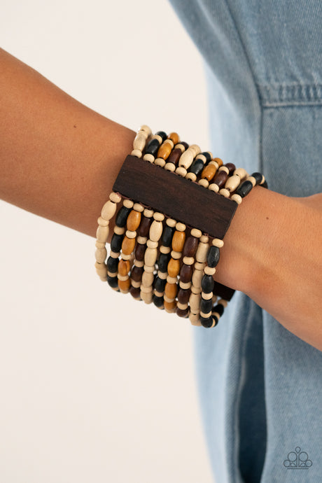 Paparazzi ~ Cayman Carnival ~ Multi Wooden Bracelet