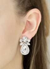 Load image into Gallery viewer, Paparazzi - Celebrity Crowd - White Clip On Earrings - Klassy Jewelz Boutique
