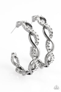 Paparazzi ~ Cha-Ching Bling ~ Black Hoop Earrings