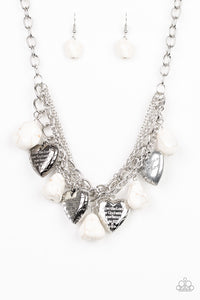 Paparazzi ~ Change of Heart ~ White Inspirational Necklace Set