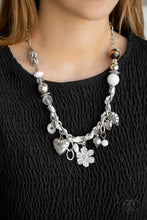 Load image into Gallery viewer, Paparazzi ~ Charmed, I Am Sure ~ White Charm Necklace Set (Life of the Party Exclusive)