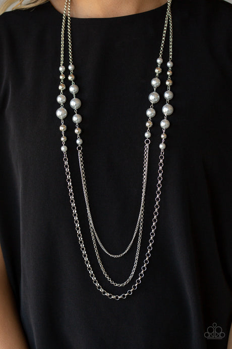 Paparazzi - Charmingly Colorful - Silver  Pearl Necklace - Klassy Jewelz Boutique