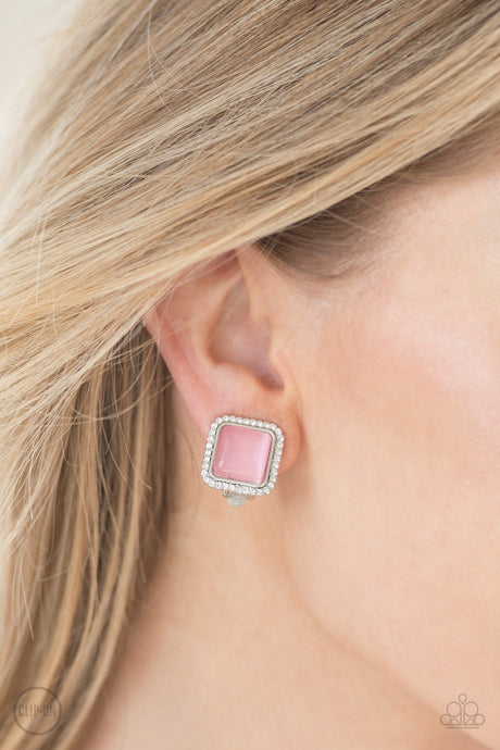 Paparazzi ~ Cinderella Chic ~ Pink Clip-On Earrings