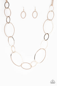 Paparazzi ~ City  Circuit ~ Rose Gold Necklace Set