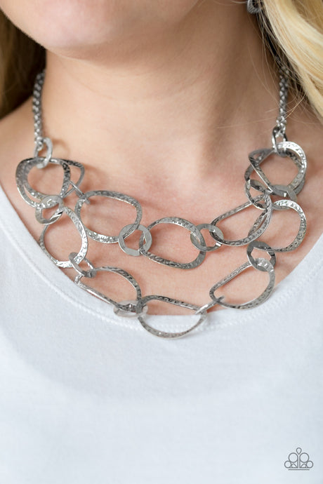 Paparazzi ~ Circus Chic ~ Silver Necklace Set