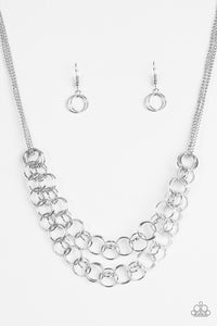 Paparazzi - Circus Tent Tango - Silver Necklace - Klassy Jewelz Boutique