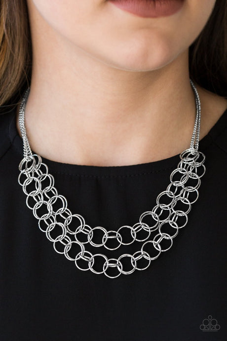 Paparazzi - Circus Tent Tango - Silver Necklace - Klassy Jewelz Boutique