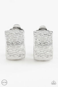 Paparazzi - Cirque Du Couture - Silver Clip-On Earrings - Klassy Jewelz Boutique