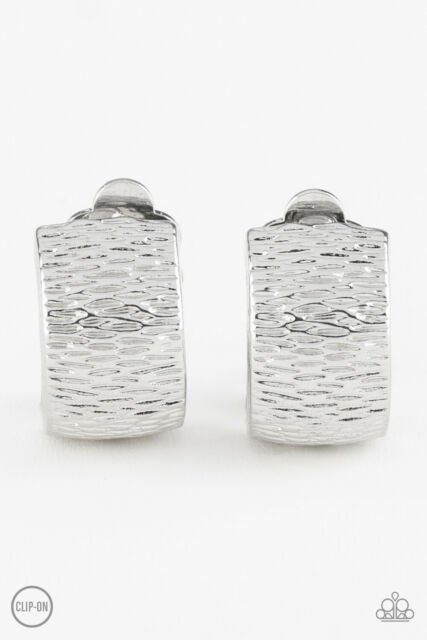 Paparazzi - Cirque Du Couture - Silver Clip-On Earrings - Klassy Jewelz Boutique
