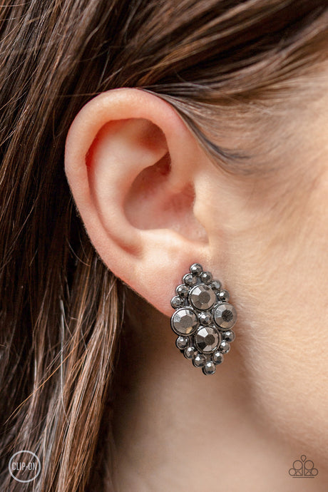 Paparazzi ~ City Gardens ~ Black Clip-On Earrings