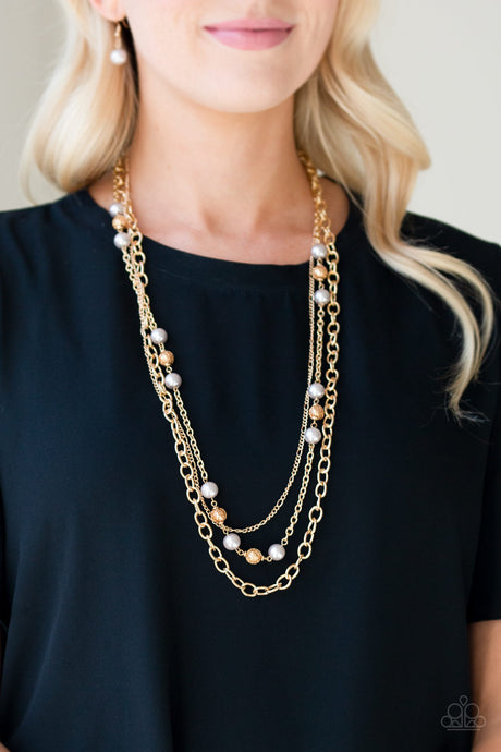 Paparazzi - Classical Cadence - Gold Necklace Set - Klassy Jewelz Boutique