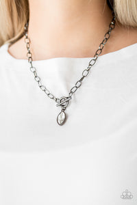 Paparazzi ~ Club Sparkle ~ Black/Gunmetal Toggle Necklace Set