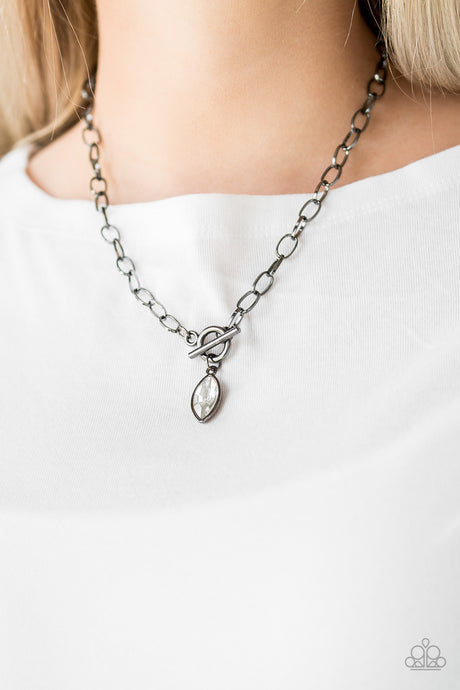 Paparazzi ~ Club Sparkle ~ Black/Gunmetal Toggle Necklace Set
