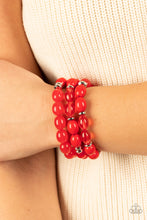Load image into Gallery viewer, Paparazzi ~ Coastal Coastin ~ Red Bracelet