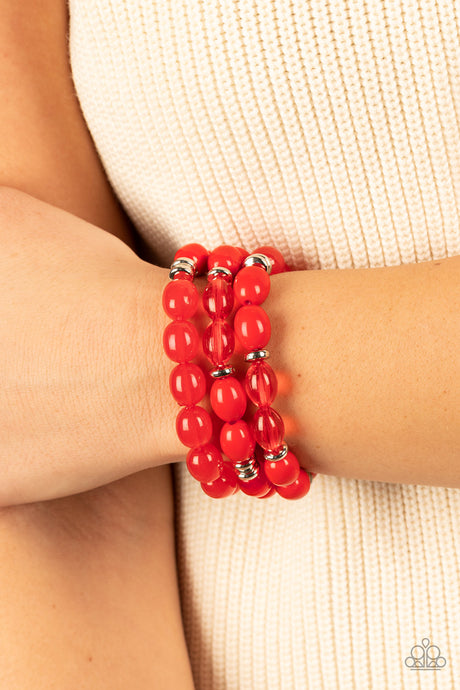 Paparazzi ~ Coastal Coastin ~ Red Bracelet