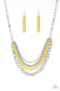 Paparazzi ~ Color Bomb ~ Yellow Necklace Set