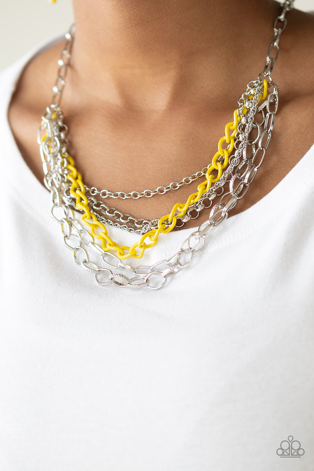Paparazzi ~ Color Bomb ~ Yellow Necklace Set