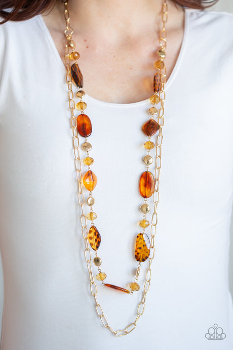 Paparazzi ~ Colorful Couture ~ Brown Necklace Set