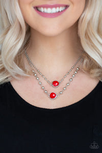 Paparazzi ~ Colorfully Charming ~ Red Necklace Set