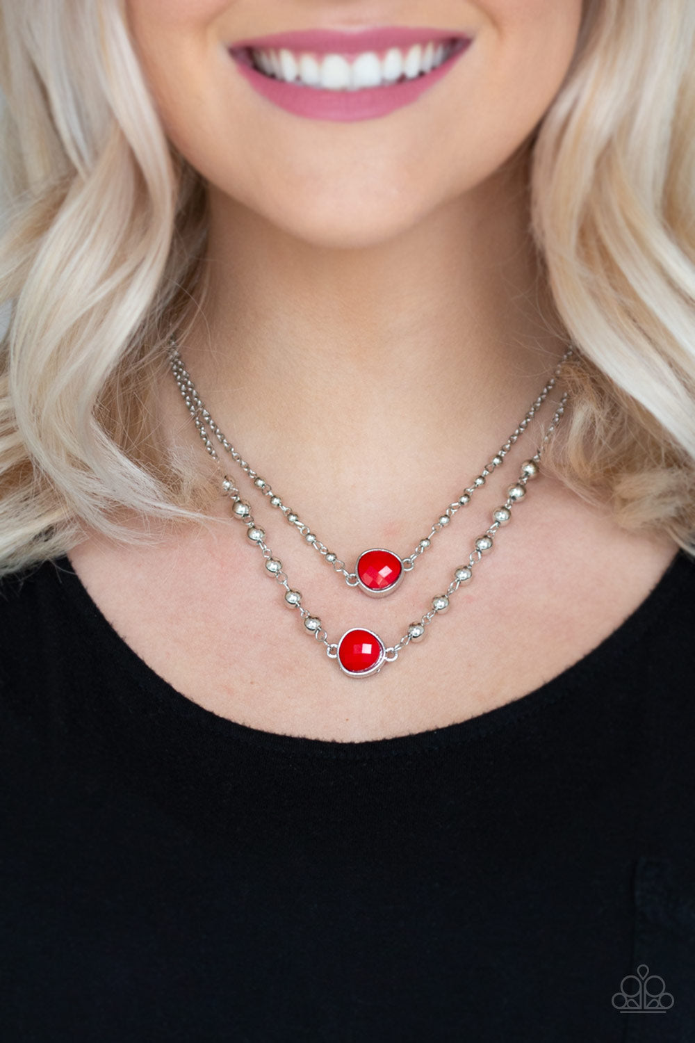 Paparazzi ~ Colorfully Charming ~ Red Necklace Set